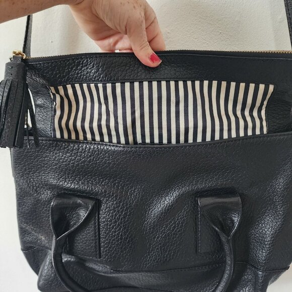 Kate Spade Black Pebble Leather Crossbody Purse Flap Snap Button Close - Picture 2 of 8
